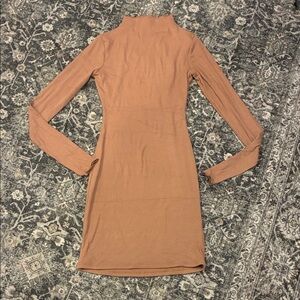 Naked Wardrobe Long Sleeve Mock Neck Bodycon Dress